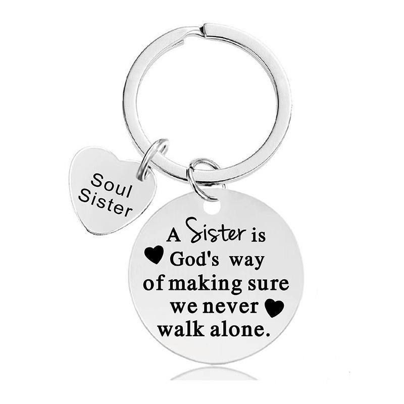Keychain Pendant for Best Friends Sisters Friends Christmas Gift Metal Keychain Stainless Steel Keychain for Backpack Bag Pendant