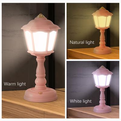 Retro-LED-Schreibtischlampe, kleines, berührbares, über USB wiederaufladbares Nachtlicht, dekorative Atmosphärenbeleuchtung für die Augenpflege als Geschenk für das Schlafzimmer