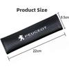 2Pcs Car Carbon Fiber Seat Belt Cover Shoulder Pad Auto W Badge Accessories for Peugeot 206 108 308 207 307 301 106 408 607 107