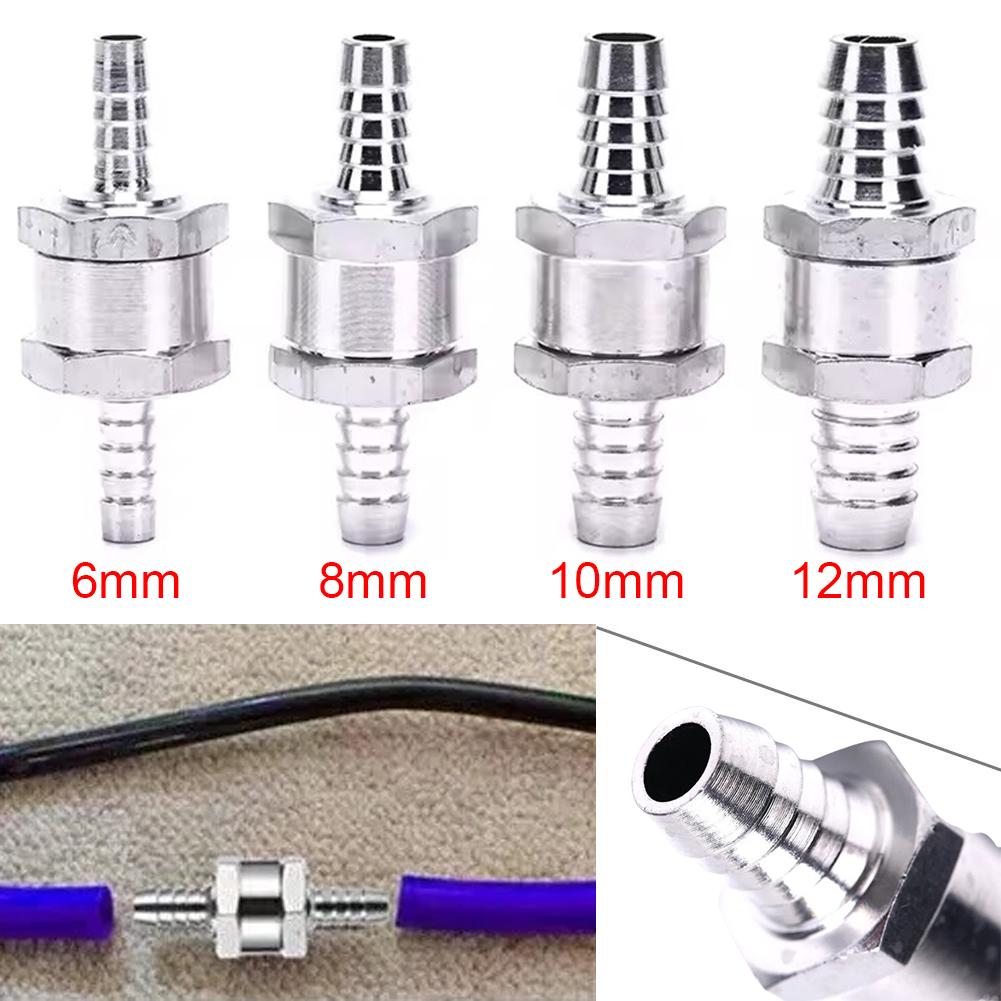 One Way 6/8/10/12mm 4 Size Aluminium Alloy Fuel Non Return Check Valve Fit for Carburettor And Low Pressure Fuel Systems