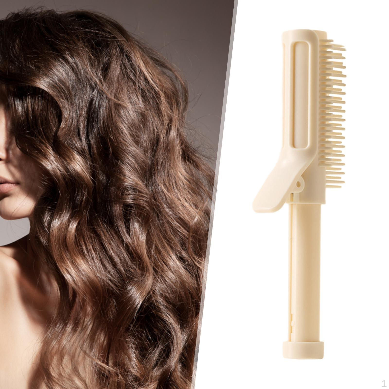 

Щетка для укладки волос, вьющаяся профессиональная портативная щетка для распутывания волос для пикника, салона, кремовый