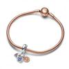 Pandora Two Tone Rainbow Heart  Butterfly   Peace Triple Dangle 782572c01
