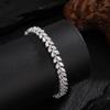 ZAKOL Trendy Wedding Bridal Bracelet for Brides Bridesmaids Delicate Leaf Shape Cubic Zirconia Classic Bracelets Women Jewelry