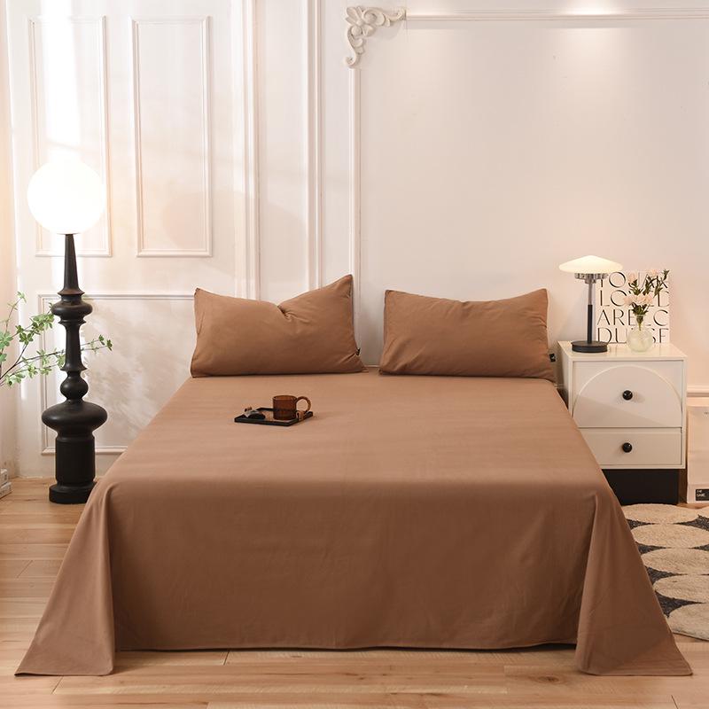 Class A 100% Xinjiang Cotton Brushed Pure Cotton Bed Sheet for Double XL Beds, All-Season, Household.
