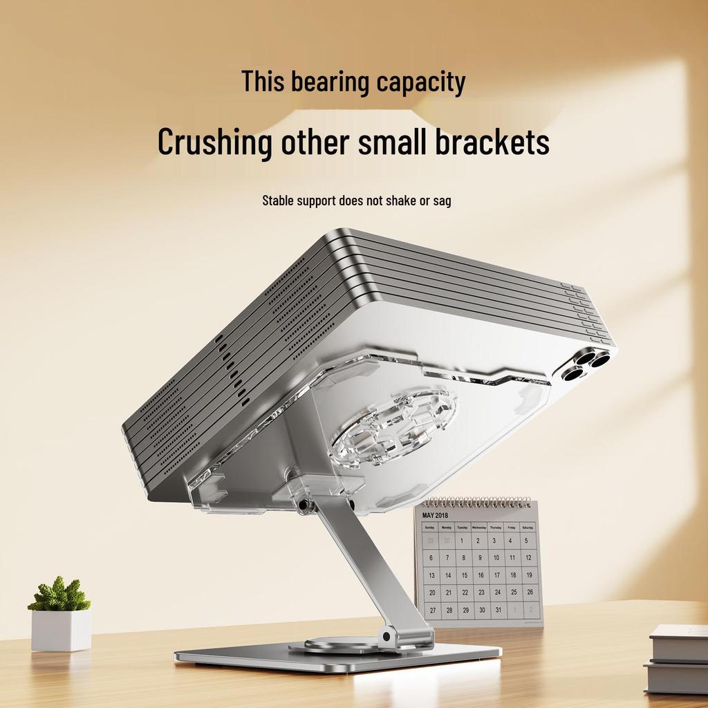 360° Rotating Acrylic Tablet Stand - Folding, Adjustable, Transparent Desktop Holder