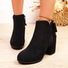 Autumn foreign trade new thick heel side zipper short Martin boots women's large size round head suede medium heel short boots