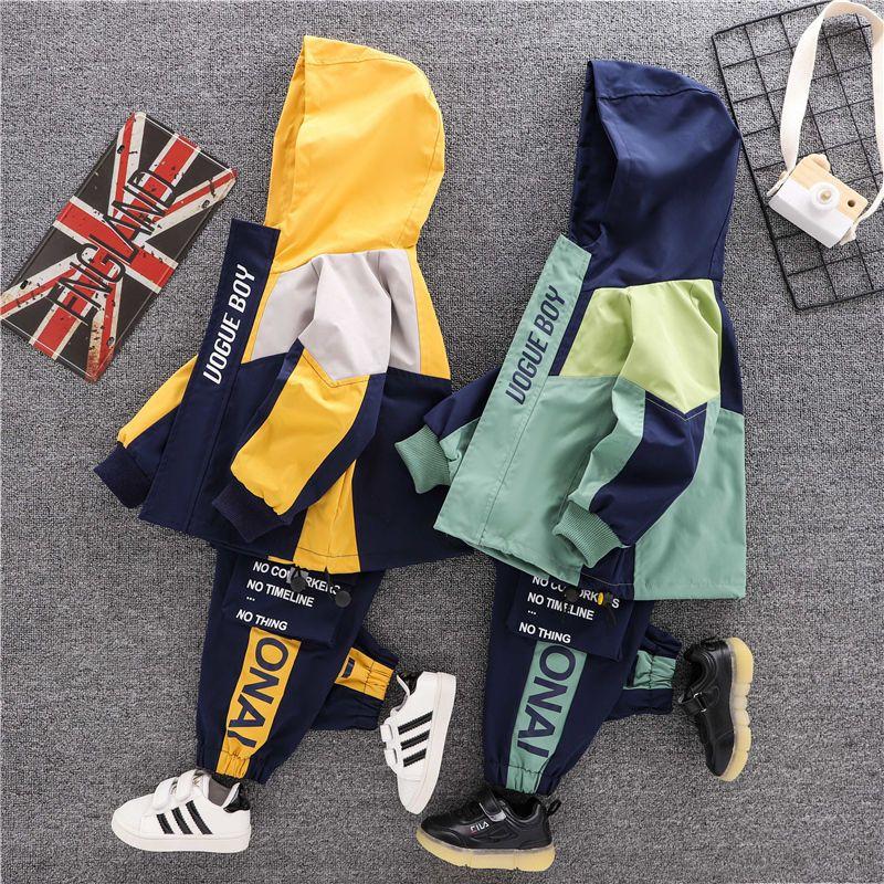 Kinder Mantel Hosen Langarm Baby Jungen 2 stücke Sets Kind Kleidung Casual Jungen Kostüm