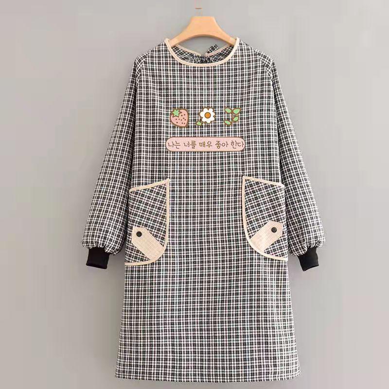 Custom Logo Long Sleeve Cotton Kitchen Apron - Women’s Restaurant & Household Cooking Waist Workwear