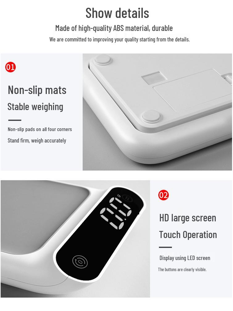 High Precision Touch Screen Kitchen Scale for Baking and Cooking