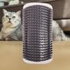 Cat Wall Corner Groomer for Cats Self Scratcher Hair Remover Brush with Catnip Pouch Pink Large