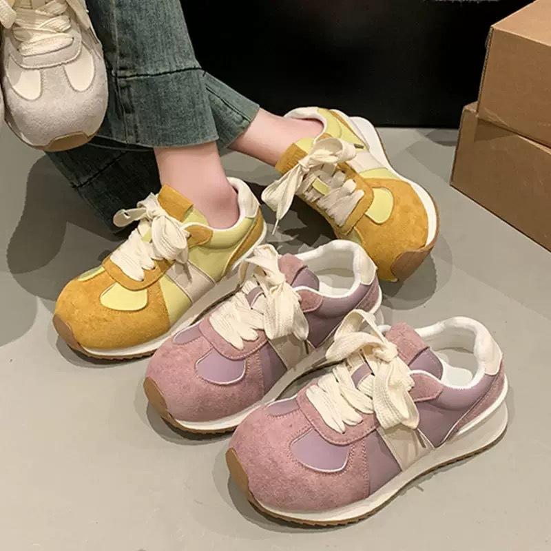 Versatile women's platform dad shoes 2025 new spring and autumn German training sports running leisure explosion big head single shoes women