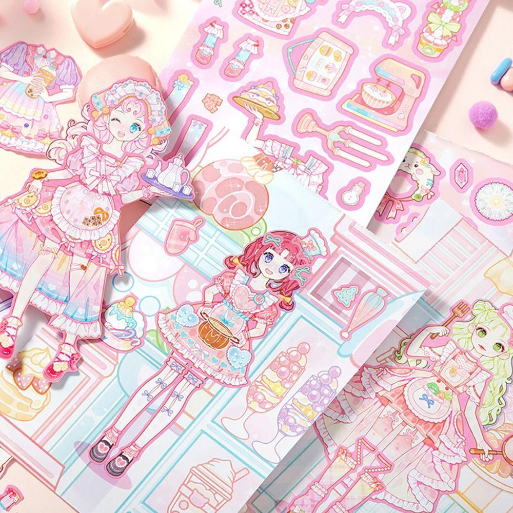 Cartoon Dress Up Sticker DIY Scrapbook Sticker Fashion Decorative Stickers