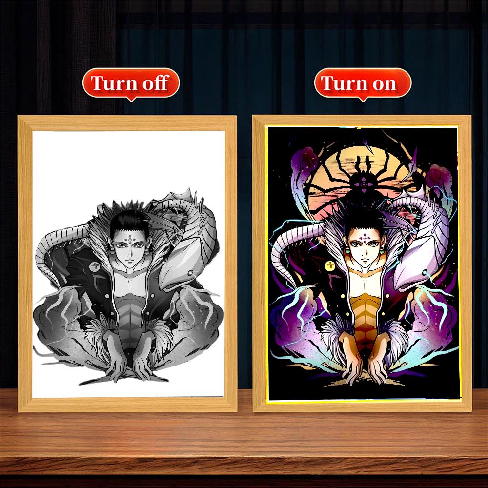 Light Painting Photo Frame Anime Figure Hunter×Hunter Led Night Light Killua Figures Action Collection Room Decor Gift Moon Lamp