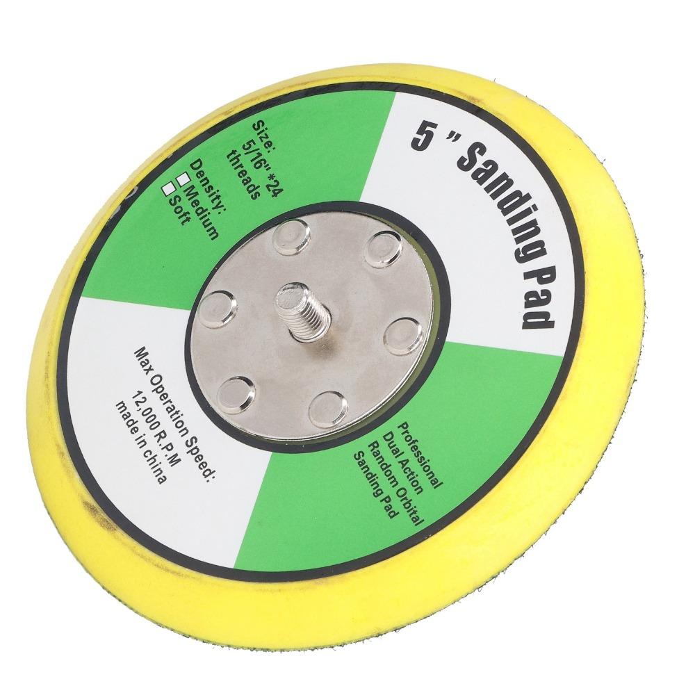 5 inch / 6 inch Backing Pad Flexible / PU 6 Hole Hook and Loop Backing Plate 5/16"-24 Thread Sander Pad