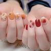 Fresh Fruit Nail Art Tips: Orange Tomato Dopamine Design Short Fashion Nails