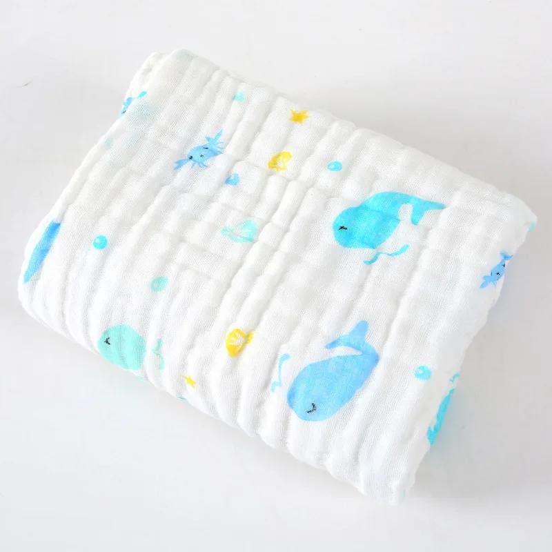 105*105cm Baby Bath Towel Boy Girl Absorbent Washable Cotton Gauze Baby Towel Blanket 6 Layers Gauze Washcloth Infant Swaddle