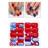 48 Pcs Five-Pointed Star Stick on Nail 4th of July Artificial Nail Short Square False Nail Glittering Press On Nail
