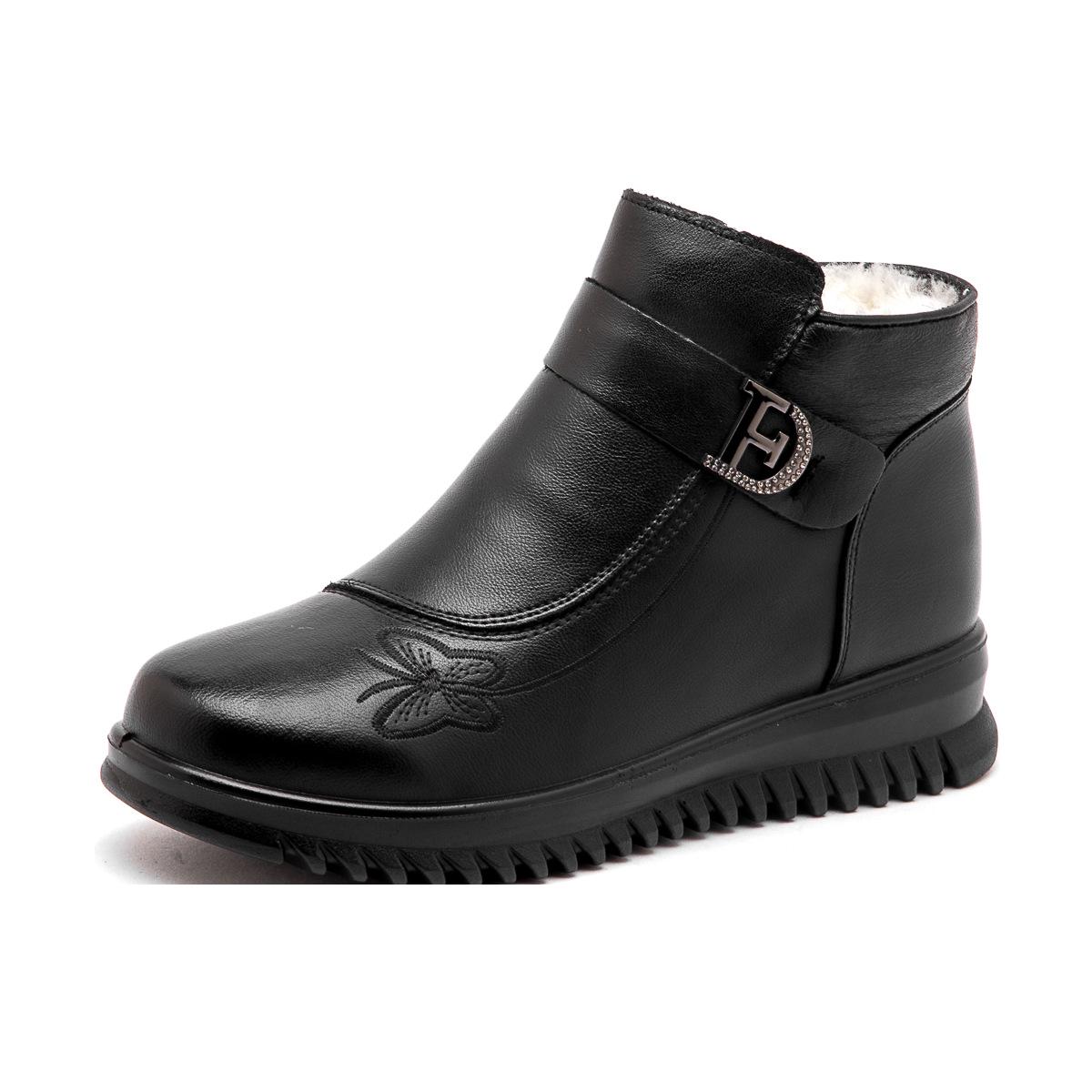 

Удобные туфли из шерсти и хлопка с круглым носком и мягкой подошвой для женщин среднего и пожилого возраста 37 чёрный