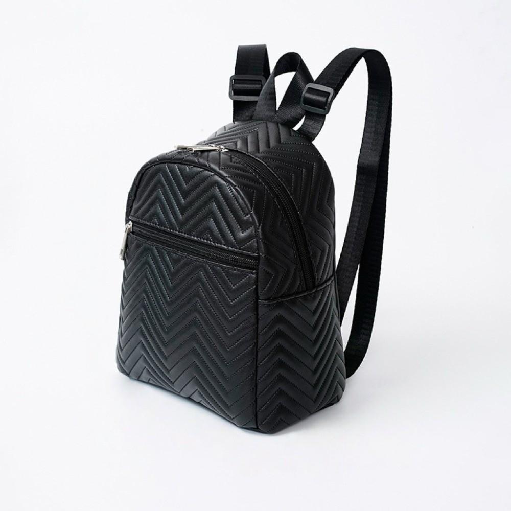 Elegant PU Leather Bag Korean Style Kids Mini Bag Fashion Triangular Stripes Backpack  Students