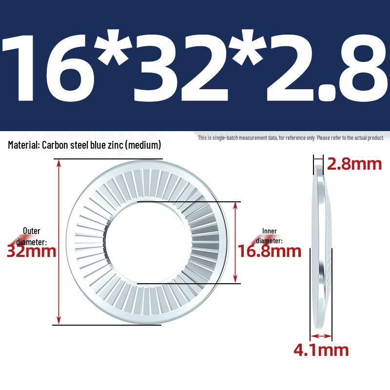 304 Stainless Steel Serrated Single-Sided Anti-Slip Lock Washer, Disc/Saddle Type, Sizes M3-M8