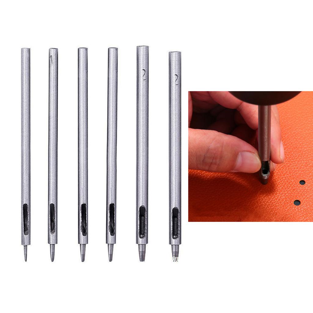 Leather Hole Punch Tool 0.5mm to 4mm Round Hole Puncher Stainless Steel Leather Craft Punching Tool for Belt Fabric