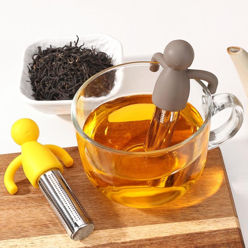 Silicone tea maker creative humanoid tea leak tea filter household tea tea compartment filter tea set accessories