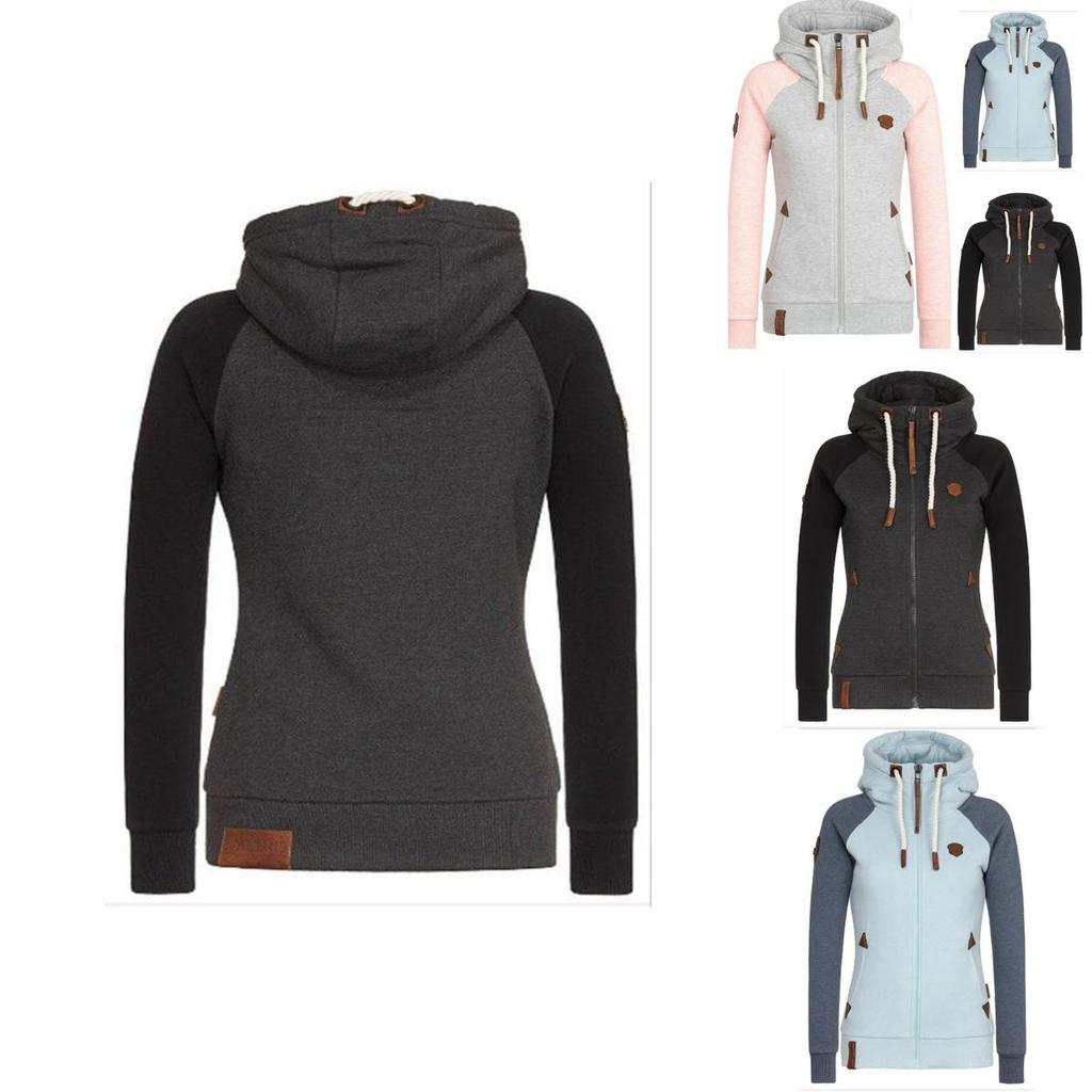 Luxurious Womens Fashion Zipper Sweater Hooded Cardigan Casual Hoodies Jacket Coat Tops