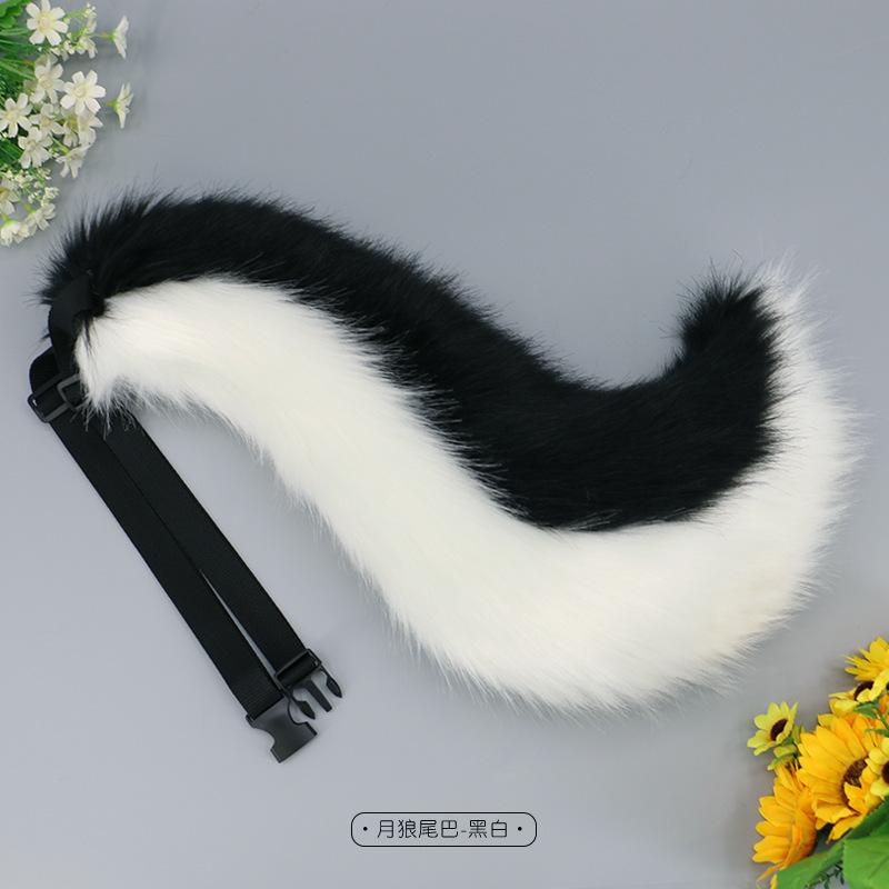 Moon Wolf Tail JK Girl Cosplay Accessories Faux Fur Wolf Tail Women Lolita Furry Cosplay Animal Tails Halloween Party Role Play