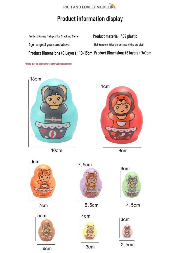 Rainbow Stacking Nesting Dolls for Toddlers | Educational Baby Toy Rings | Gift for Ages 1-2