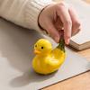 Whimsical Duck Statue for Office Ceramic Fruit Figurine, Cute Strawberry & Banana Decor Statue, Creative Desktop Home Bedroom Gift Friends