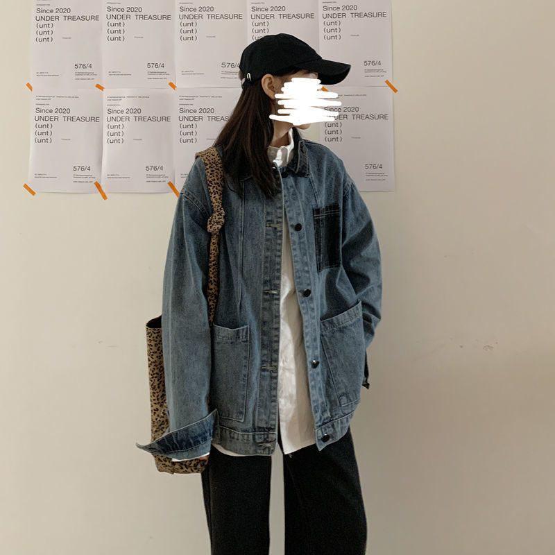 2025 Women's Winter Reversible Fleece-Lined Denim Jacket - Korean Style, Loose Fit, Lambswool, Casual Versatile Coat Trend