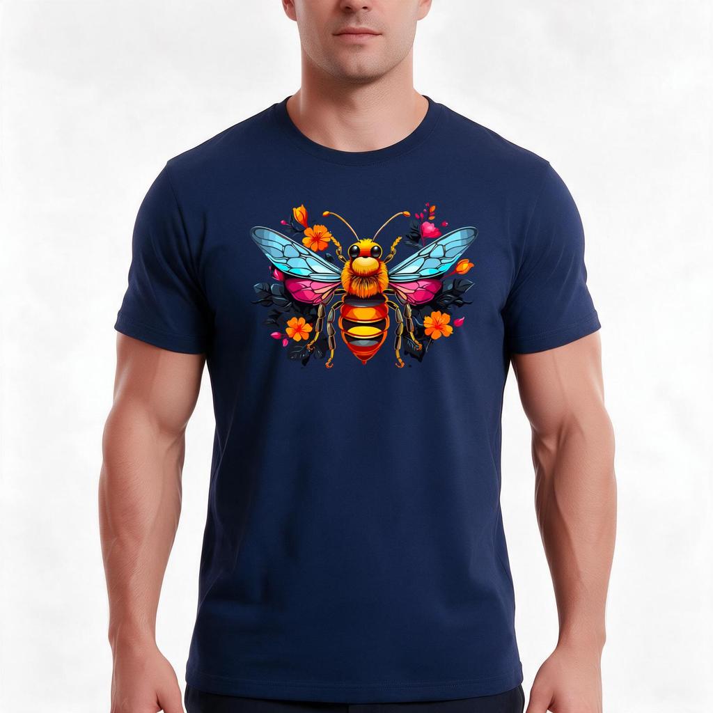 The Majestic Bee Tshirt Summer Casual Cotton Tee Oversized Streetwear Tops Vintage Graphic Print Loose Fit Short Sleeve
