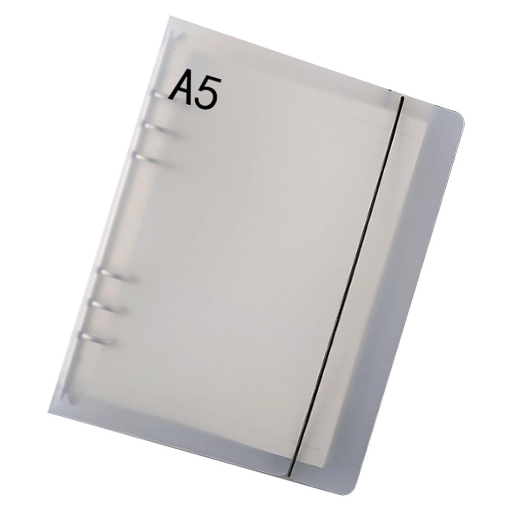 Clear Binder PP Frosted Surface 6 Holes Portable Notebook Binder for School Office Meeting A5