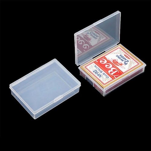 QUHSSHIK 2 Sets of ABS Playing Card Cases, Keeps Playing Cards Organized and Secure, Transparent Deck Cases, As Shown