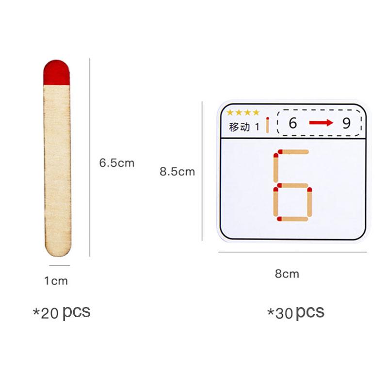 Montessori Matches Puzzles Game Wooden Toys Diy Math Geometry Board Game Logic Thinking Match Training Educational Toys For Kids