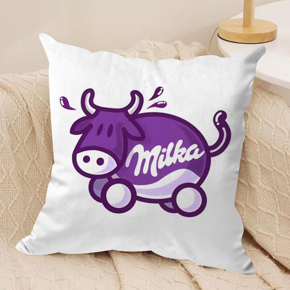 

Funny mMilka Purple Cushion Cover Short plush Doublesided Print Square Throw Pillow Covers Sofa Home Cushion Decor 30x30cm
