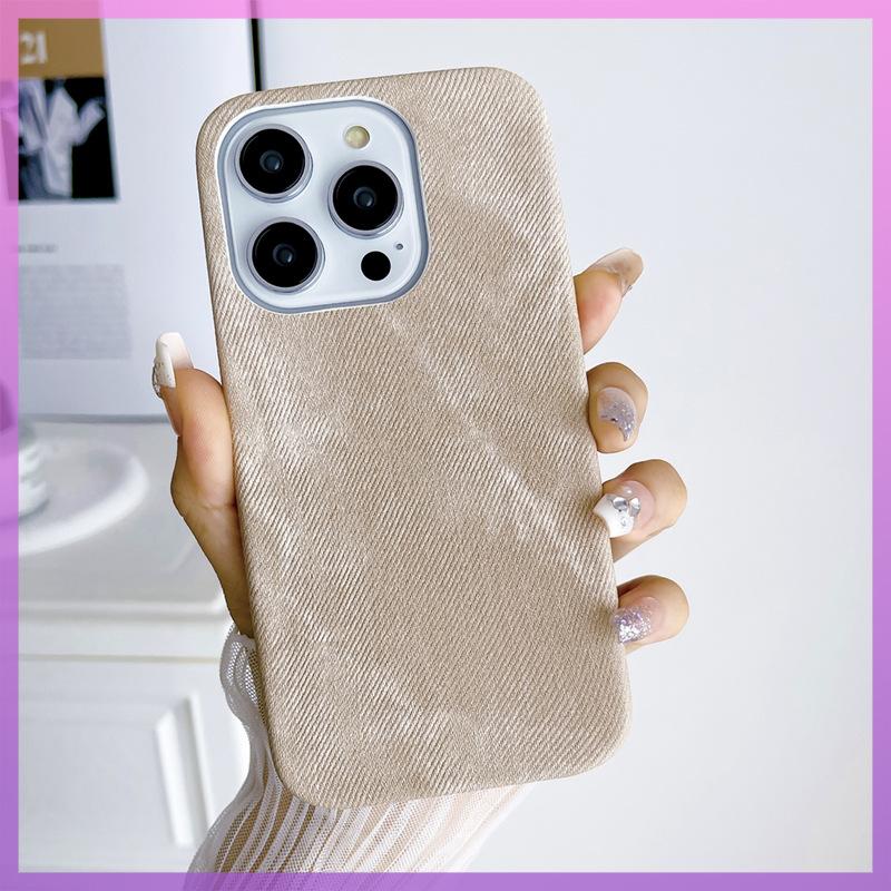 Applicable to Apple 16 mobile phone case 14promax canvas denim 15iPhone13 Internet celebrity 12 anti-drop 11 male case