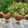 2 Pièces Figurine d'Oiseau en Fer Statue Décorative Collection Ornement de Table Sculpture pour Entrée Décoration de Maison