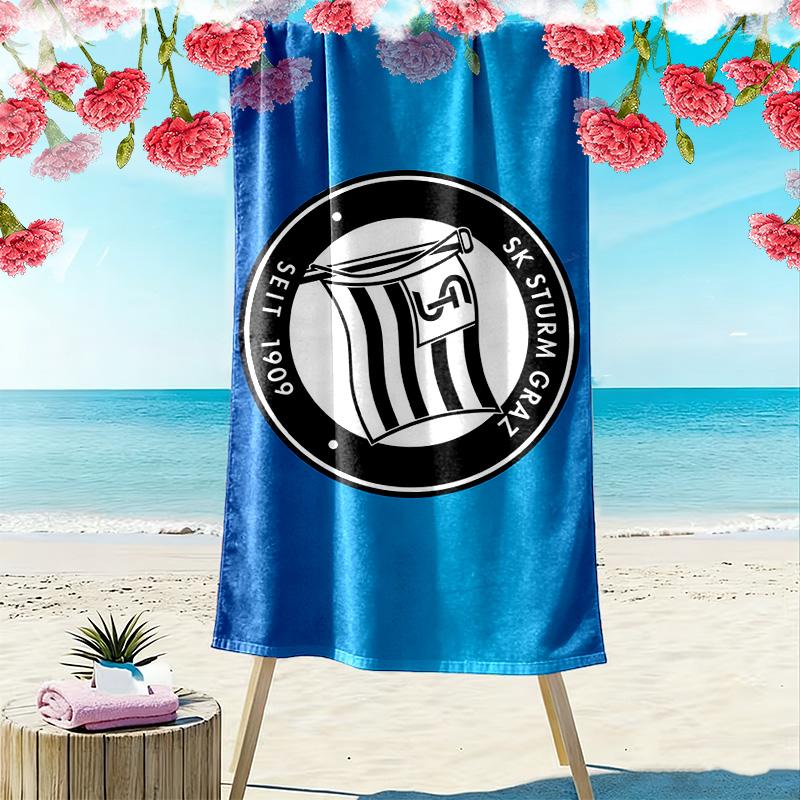 Asciugamano da Spiaggia con Stampa SK Sturm Graz, Asciugamano Grande Morbido ad Asciugatura Rapida per Spiaggia Campeggio Nuoto