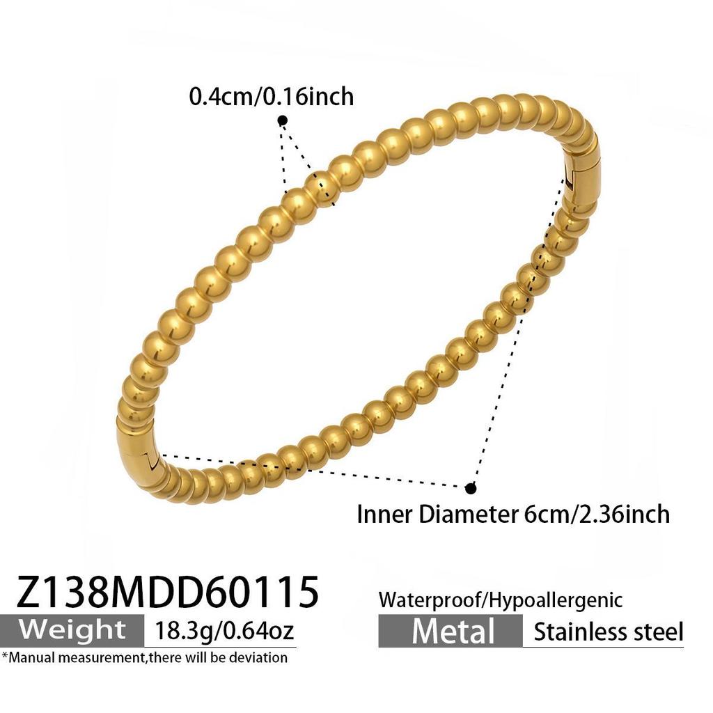 European & American Fashion Seashell Pearl Zircon Gold Bead Bracelet - Stainless Steel Light Luxury Women's Hand Jewelry