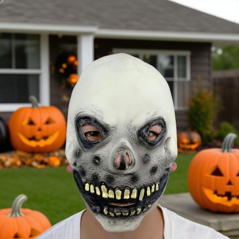 Spooky Halloween Skull Mask Latex Terrifying Cosplay Mask Party Gift Full Face Mask  Male Female