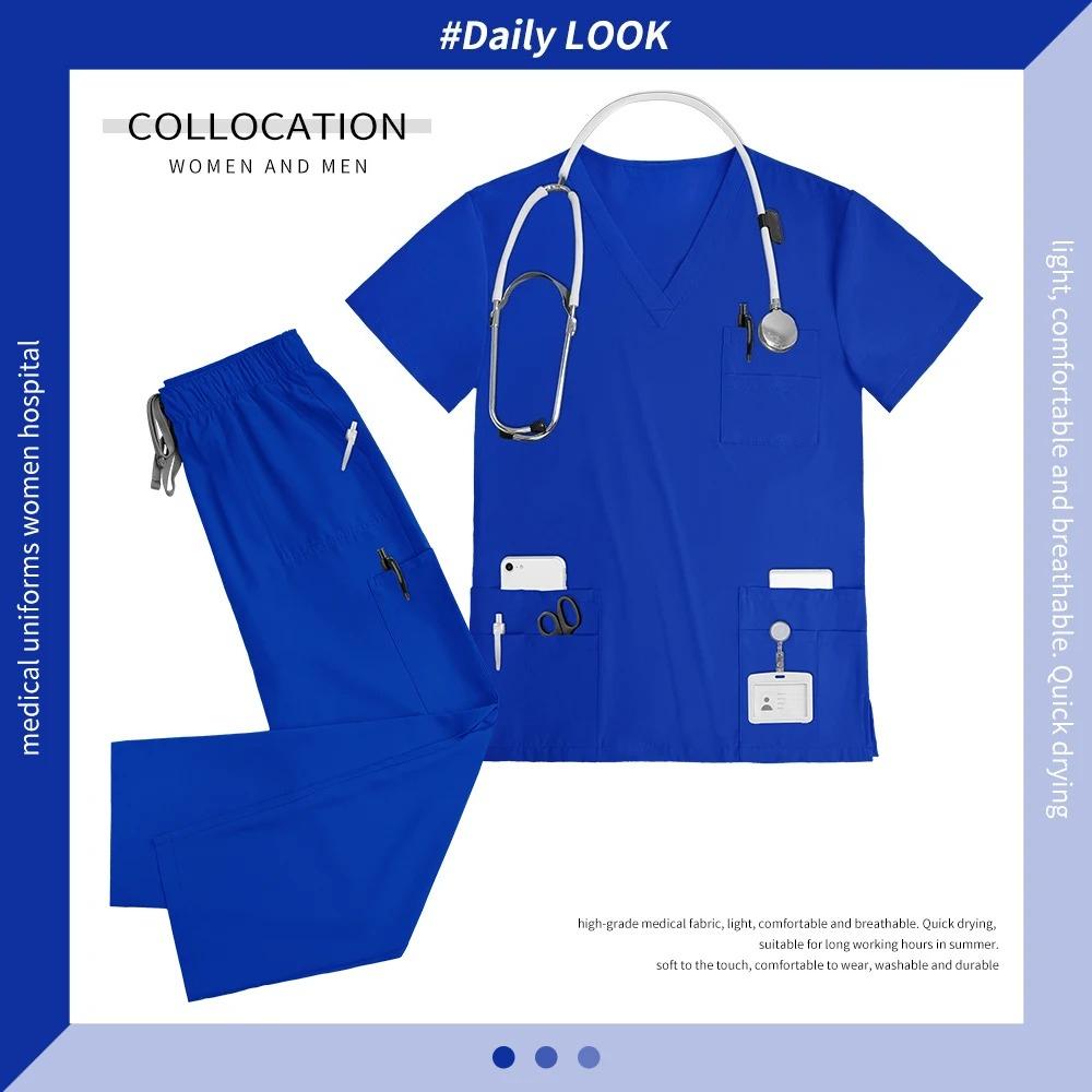 NiaaHinn Anesthetist Nursing Uniform Suit Unisex Spa Beauty Work Clothes Women Scrub Set Pet Clinic Medical Doctor Work Clothing