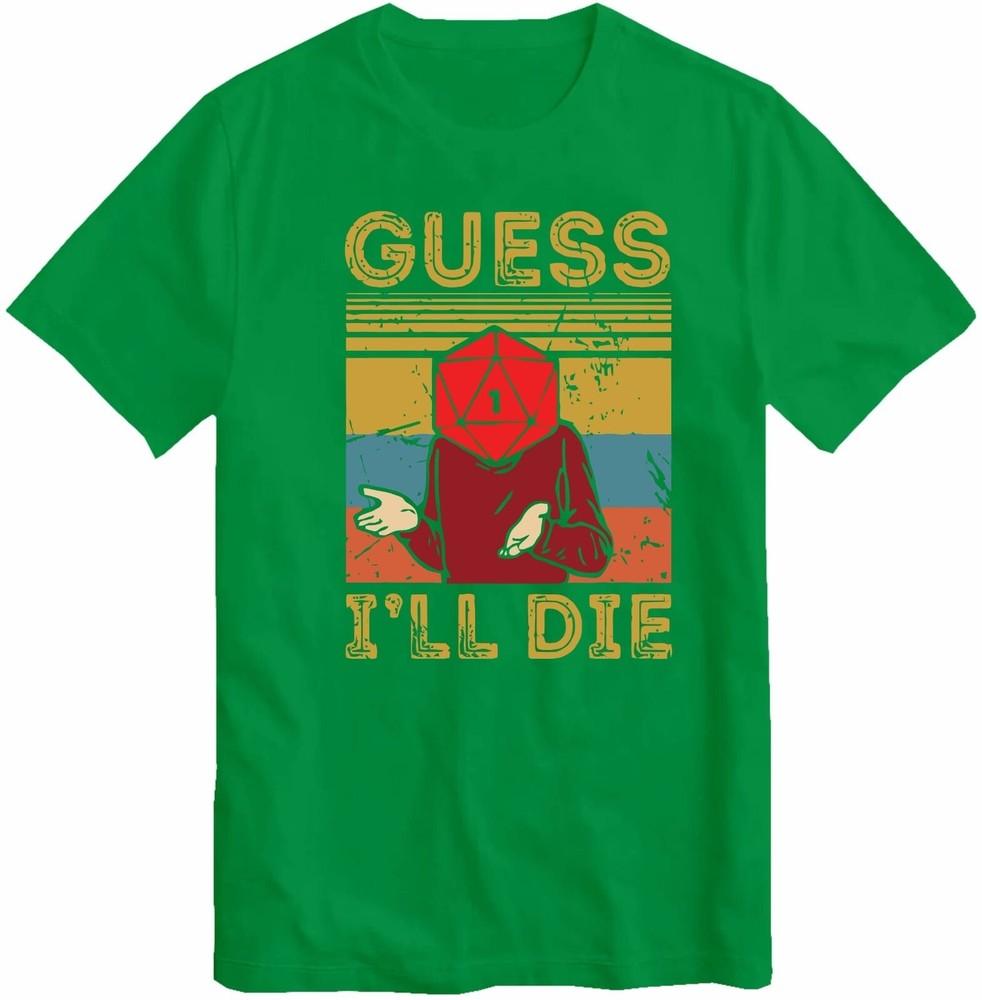 Guess Ill Die Dd Vintage T Shirt Dice Dnd D20 Gaming Gift 80s Retro 90s Top S
