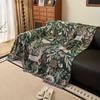 1pc Jungle Bunny Pattern Sofa Towel All-cover Jacquard Sofa Throw Blanket With Tassels Couch Protector Four Seasons Universal
