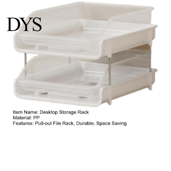 Vertical File Sorter Double Layer Desktop Storage Rack, Stackable Clear PP Organizer, Financial Document Space Saving Holder, for Office School
