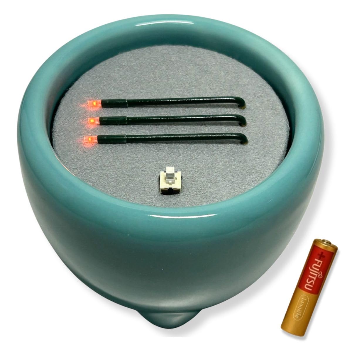 

Безопасные электронные благовония без пламени для буддийских алтарей: Светодиодные электронные благовония Sun Yasuragi, горизонтальный тип, 2,5-дюймовый шарообразный инцен