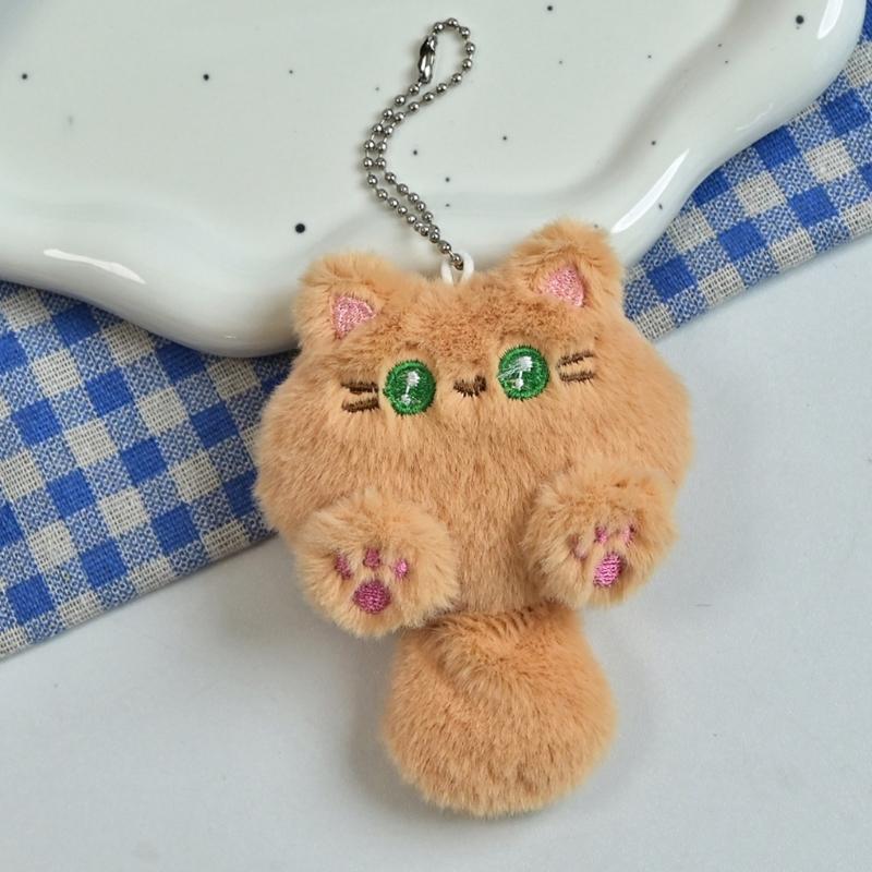 Plüsch Katze Schlüsselanhänger Cartoon Tier Anhänger Schlüsselanhänger Modische Stoffpuppe Schlüsselanhänger Schmuck für Rucksäcke und Handys