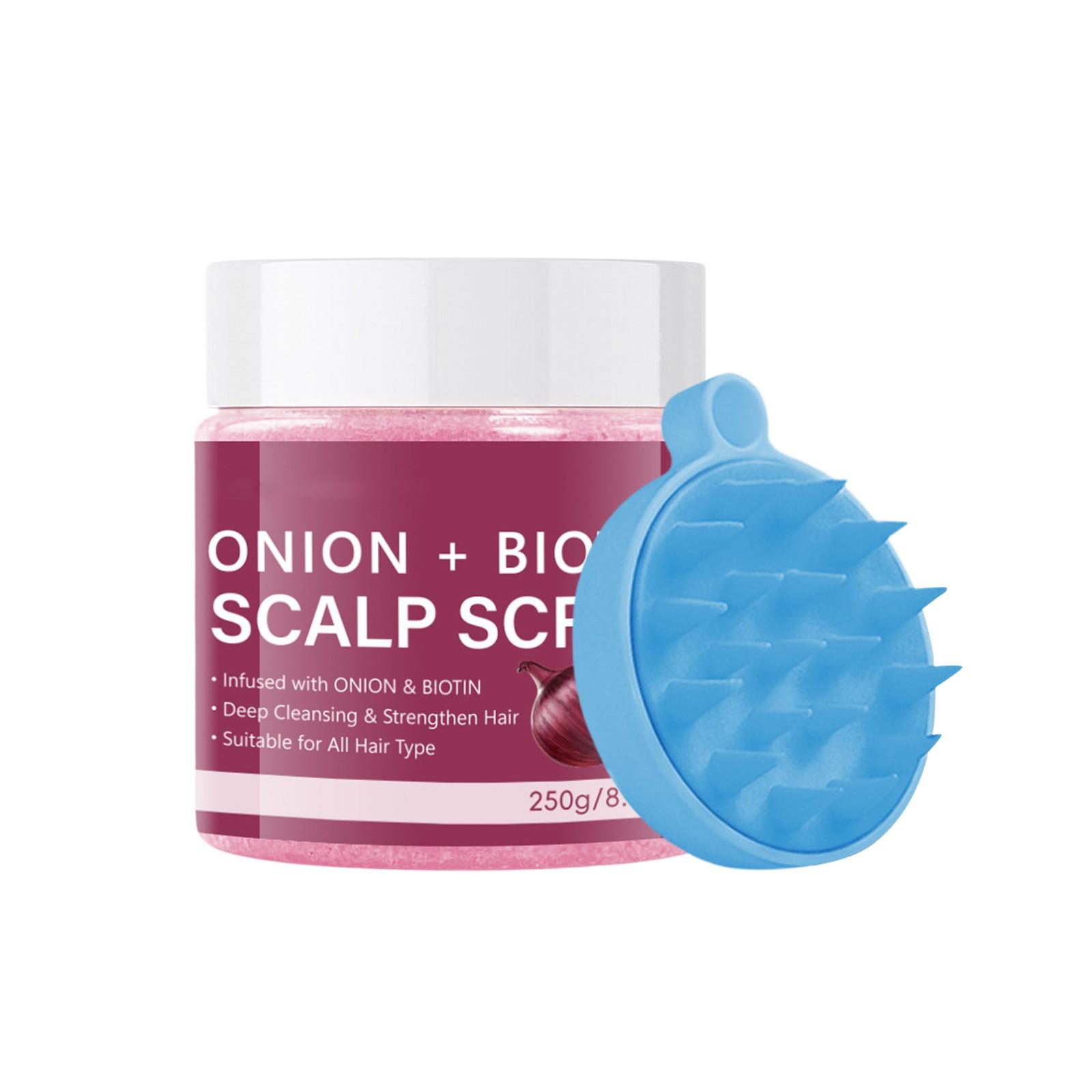 

Скраб для кожи головы с массажером, Отшелушивающий скраб-шампунь, Уход за кожей головы с биотином, Уход за волосами для очищения и удаления отложений, 250 г One Size