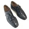 90s Italian GREENJAWS Leather Monk Strap Dress Shoes Black 39 24.5 Goodyear welt(USED)
