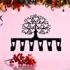 Geometric Tree of Life Key Holder Heavy Iron Metal Wall Art 6 Hooks Gold Design